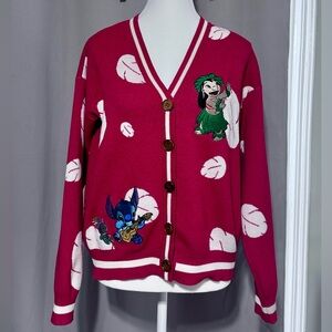 Disney Lilo & Stitch Red V-Neck Button Cardigan by Boxlunch